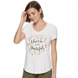 NWT Apt 9 Choose to be Grateful vneck short sleeve tshirt